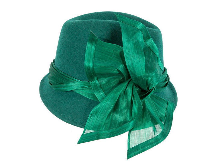 Fashion green ladies winter felt fedora hat by Fillies Collection - Fascinators.com.au