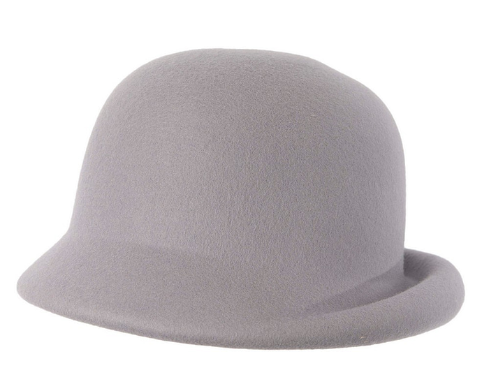 Grey felt cloche winter hat by Max Alexander - Fascinators.com.au