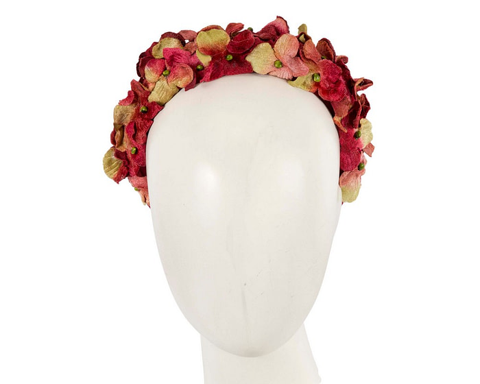 Burgundy velvet flower headband by Max Alexander - Fascinators.com.au