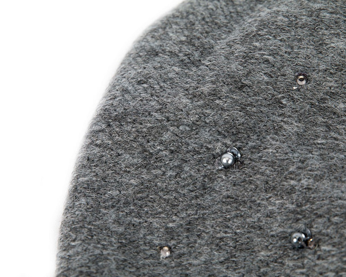 Dark Grey warm wool beanie. Made in Europe - Fascinators.com.au