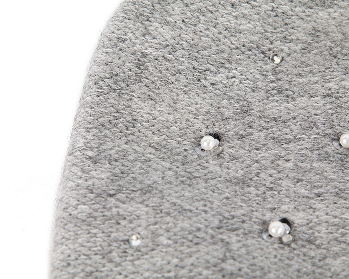 Light Grey warm wool beanie. Made in Europe - Fascinators.com.au