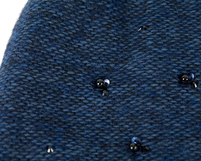 Navy warm wool beanie. Made in Europe - Fascinators.com.au
