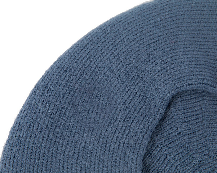 Classic warm denim blue wool beret. Made in Europe - Fascinators.com.au