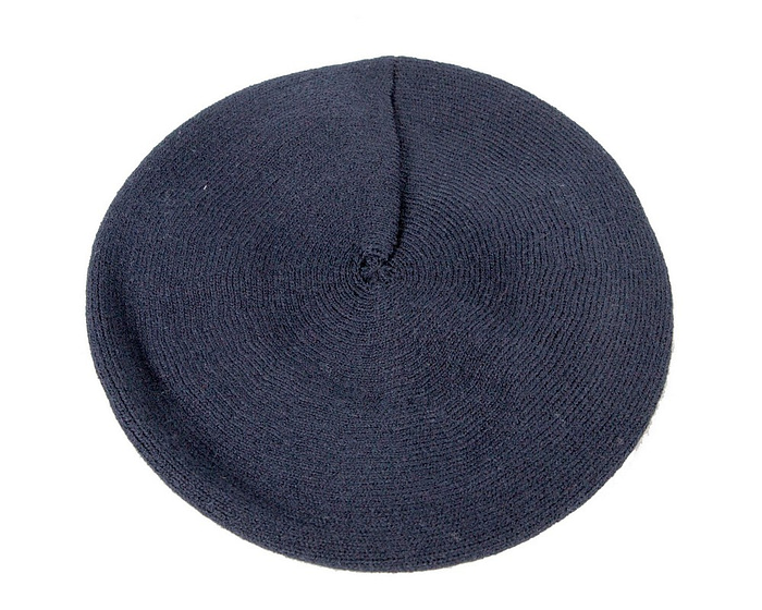 Classic warm navy blue wool beret. Made in Europe - Fascinators.com.au