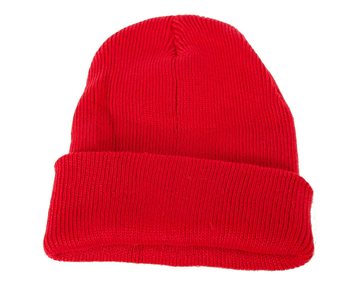 Woolen red beanie ski hat - Fascinators.com.au