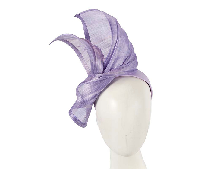 Twisted lilac silk abaca fascinator by Fillies Collection - Fascinators.com.au