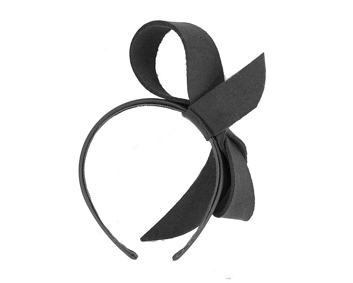 Black felt bow fascinator - Fascinators.com.au