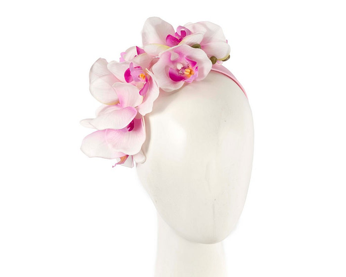 Life-like pink orchid flower headband by Fillies Collection - Fascinators.com.au