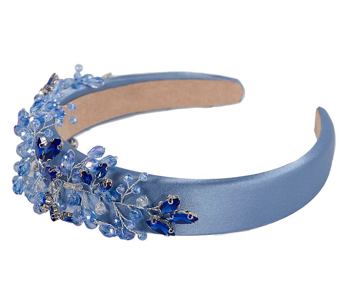 Blue crystal headband fascinator - Fascinators.com.au