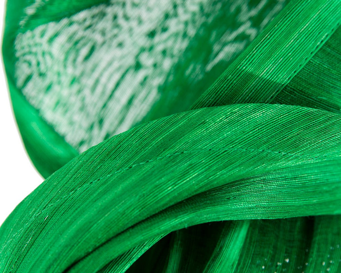 Green silk abaca fascinator by Fillies Collection - Fascinators.com.au