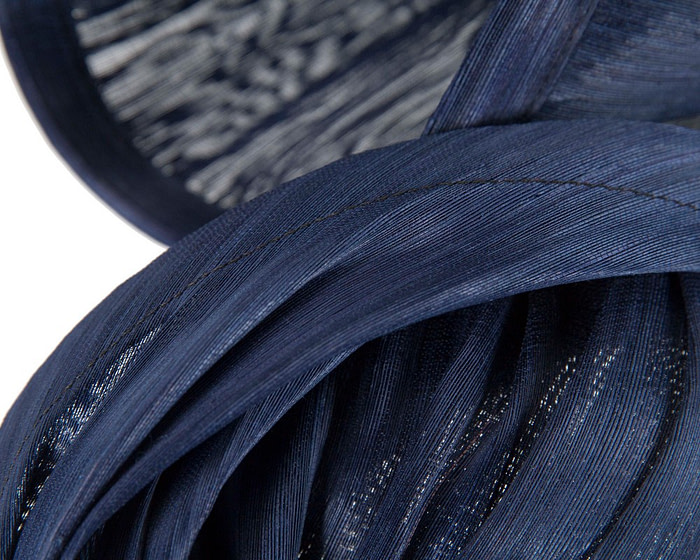 Navy silk abaca fascinator by Fillies Collection - Fascinators.com.au