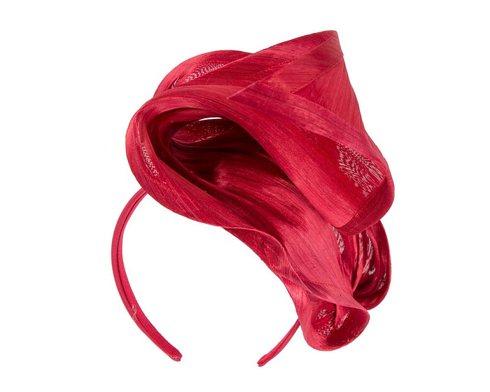 Red silk abaca fascinator by Fillies Collection - Fascinators.com.au