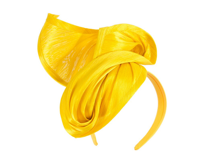Yellow silk abaca fascinator by Fillies Collection - Fascinators.com.au