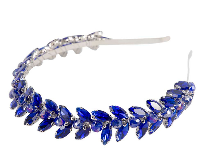 Petite blue crystal fascinator headband - Fascinators.com.au
