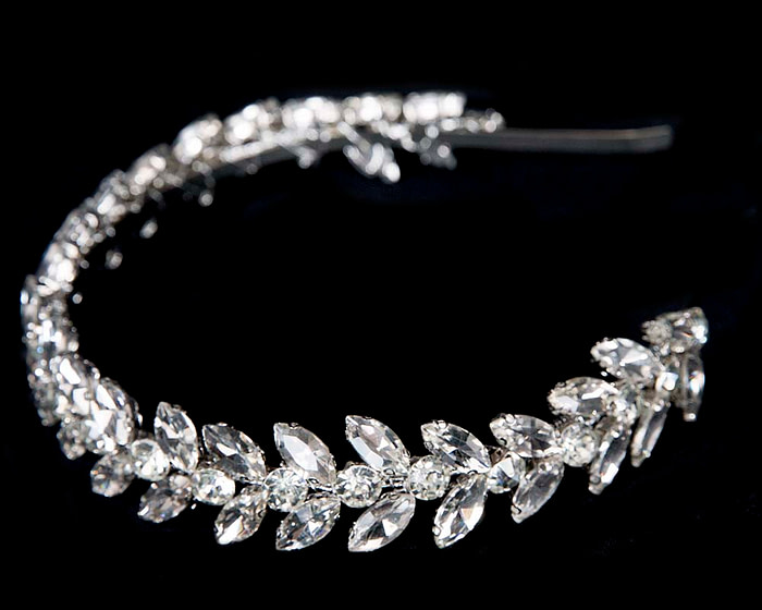 Petite silver crystal fascinator headband - Fascinators.com.au