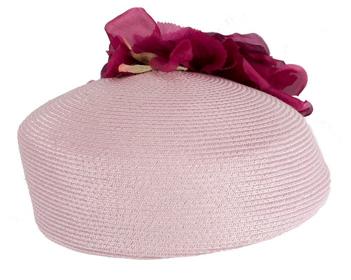 Pink beret hat with flowers by Max Alexander - Fascinators.com.au