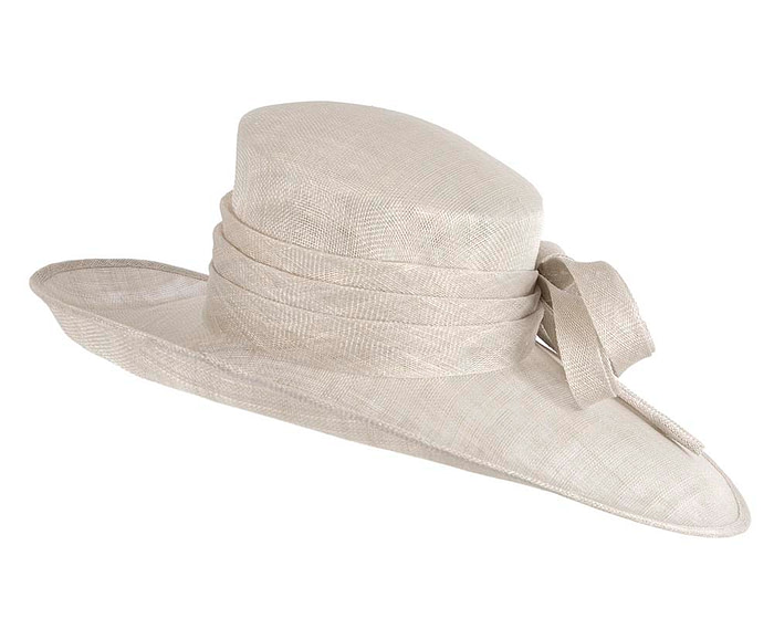 Large silver sinamay hat by Max Alexander - Fascinators.com.au