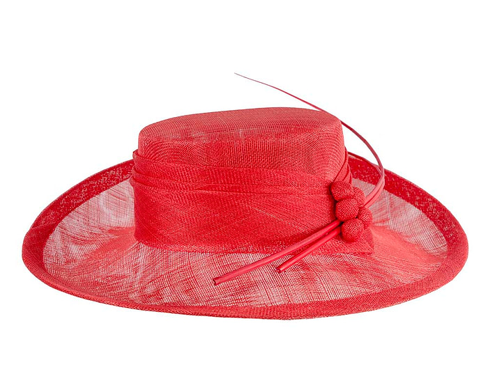 Large red sinamay hat by Max Alexander - Fascinators.com.au