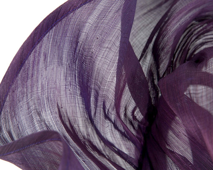 Exclusive purple silk abaca racing fascinator - Fascinators.com.au