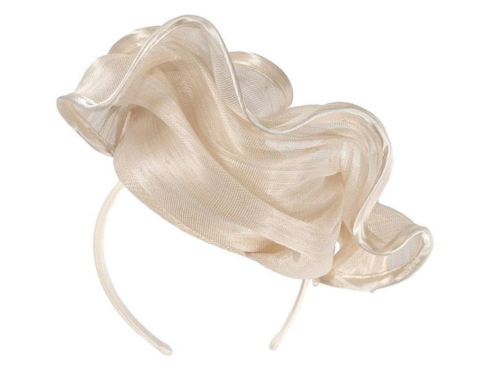Cream pillbox with wave by Fillies Collection - Fascinators.com.au