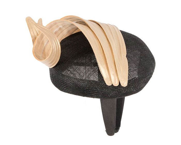 Black & gold pillbox spring racing fascinator by Fillies Collection - Fascinators.com.au