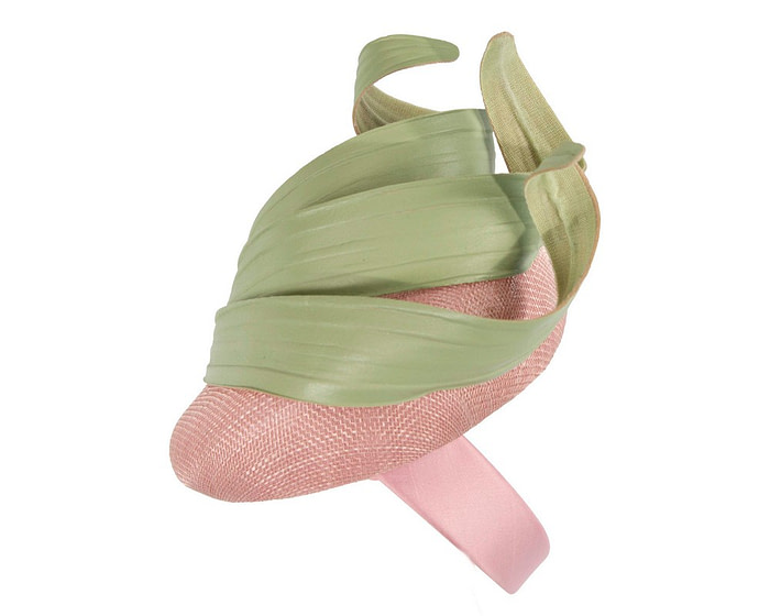 Pink & green pillbox spring racing fascinator by Fillies Collection - Fascinators.com.au