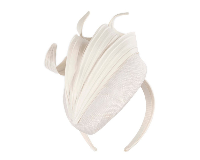 White pillbox spring racing fascinator by Fillies Collection - Fascinators.com.au