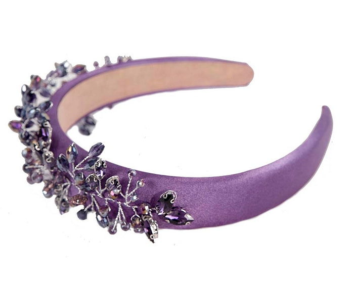 Purple crystal headband fascinator - Fascinators.com.au