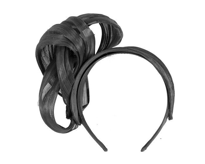 Black retro headband racing fascinator by Fillies Collection - Fascinators.com.au