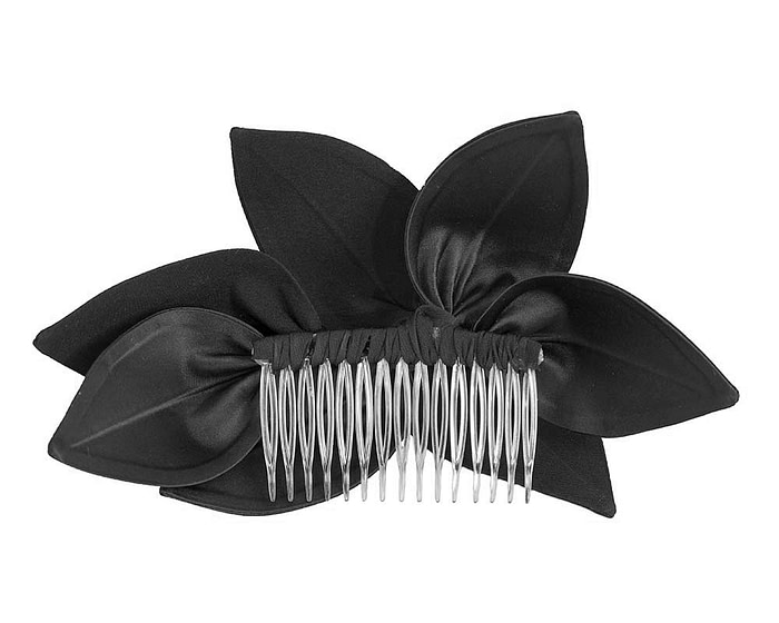 Black custom made comb fascinator - Fascinators.com.au