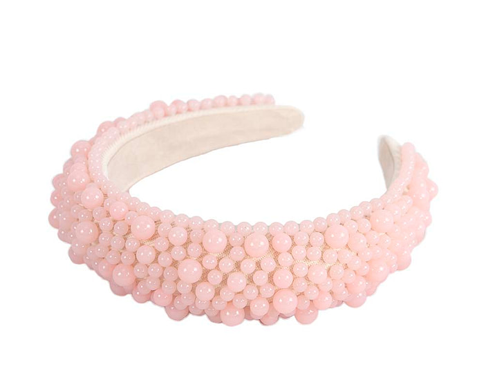 Light pink pearls fascinator headband - Fascinators.com.au