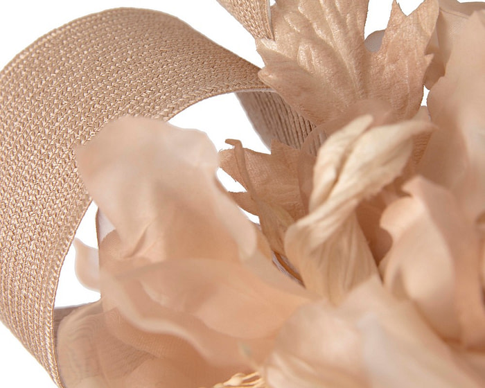 Large nude fascinator with flower by Fillies Collection - Fascinators.com.au