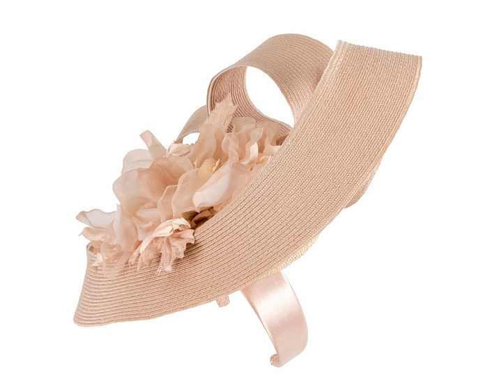 Large nude fascinator with flower by Fillies Collection - Fascinators.com.au