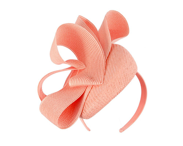 Bespoke coral pillbox fascinator by Fillies Collection - Fascinators.com.au