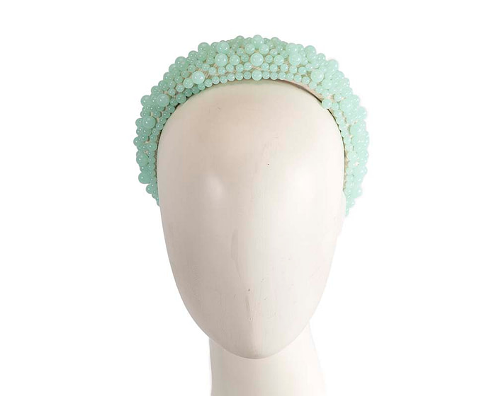Mint green pearls fascinator headband - Fascinators.com.au