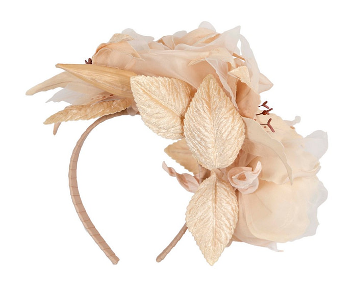 Large nude flower fascinator headband - Fascinators.com.au