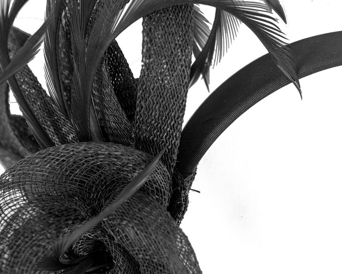 Black flower fascinator headband by Max Alexander - Fascinators.com.au
