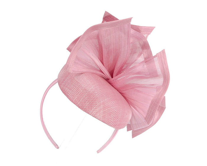 Bespoke dusty pink spring racing fascinator pillbox by Fillies Collection - Fascinators.com.au