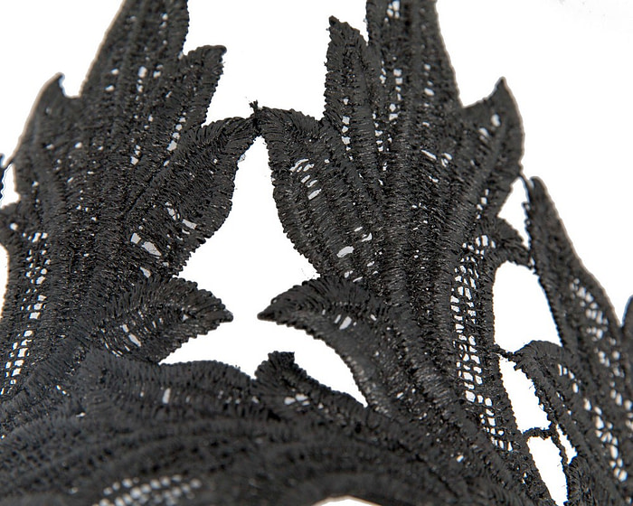Black lace crown fascinator by Max Alexander - Fascinators.com.au