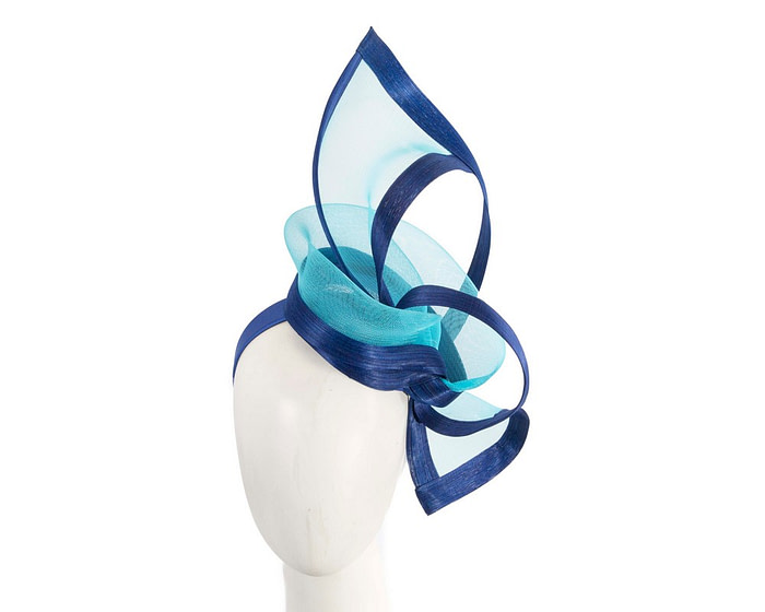 Bespoke Blue and Turquoise Racing Fascinator by Fillies Collection - Fascinators.com.au