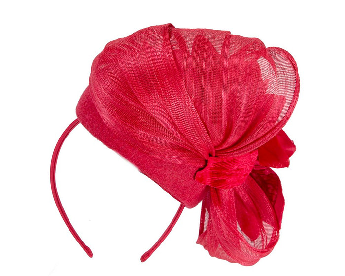 Red winter flower pillbox fascinator by Fillies Collection - Fascinators.com.au