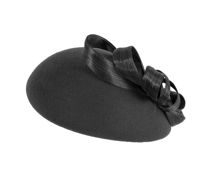 Black winter felt beret hat by Fillies Collection - Fascinators.com.au