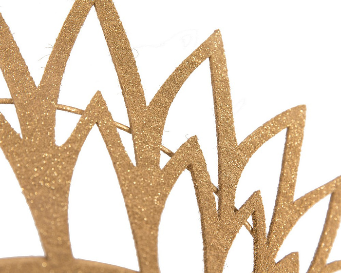 Gold laser-cut crown headband by Max Alexander - Fascinators.com.au