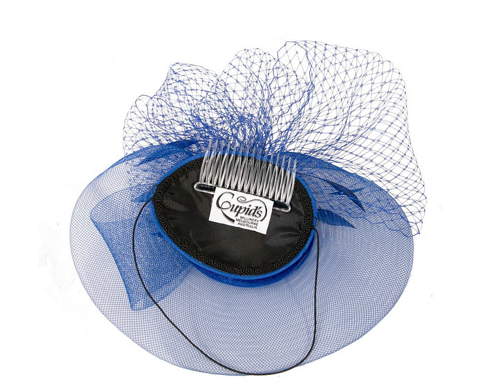 Royal blue custom made fascinator hat - Fascinators.com.au