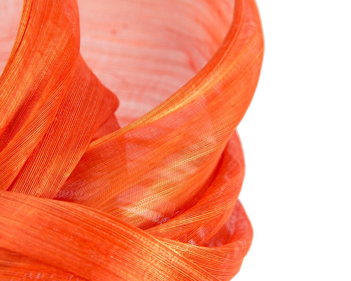 Twisted orange silk abaca fascinator by Fillies Collection - Fascinators.com.au
