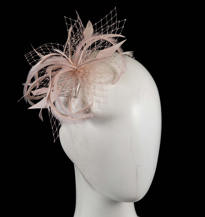 Pink custom made fascinator comb