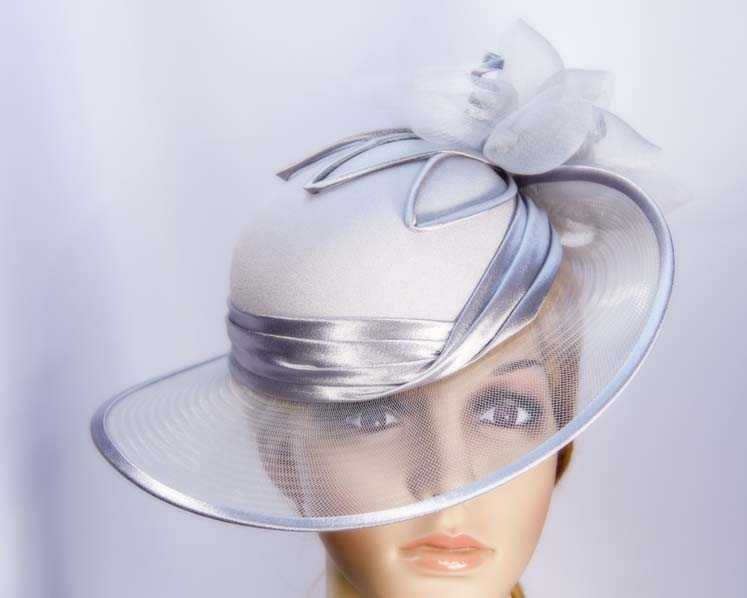 Silver Mother of the Bride hat