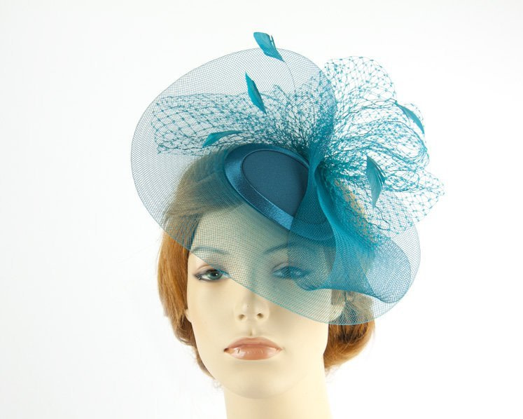 Teal mother of the bride hat