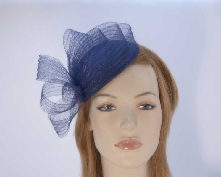 Navy fascinator pillbox for special occasion K5013N