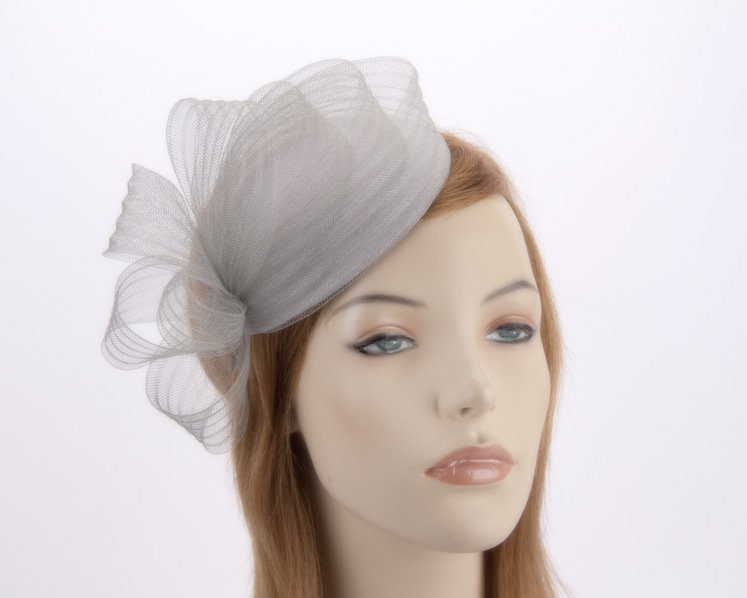 Silver fascinator pillbox for special occasion K5013S